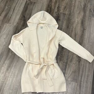 LL Bean All Day Waffle Hooded Cardigan
